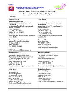Hessentag &ndash; Adressliste - Hessisches Ministerium f&uuml;r Umwelt