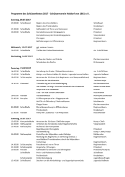 Programm des Schützenfestes 2017