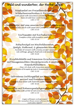 Herbstangebot im Restaurant