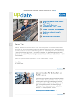 Guten Tag, Unser Service f&uuml;r Sicherheit auf Rolltreppen