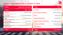 Agenda Capital Markets Day on October 13, 2016