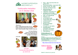 Traditionelles Herbstfest am 9. Oktober 2016