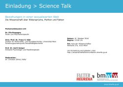 Einladung Science Talk 10. Oktober 2016