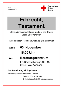 Informationen - beim DRK-Kreisverband Wei&szlig;wasser e. V.
