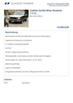 Cadillac Seville Milan Roadster (1979) 14.900 EUR