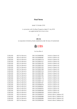 Final Terms - UBS