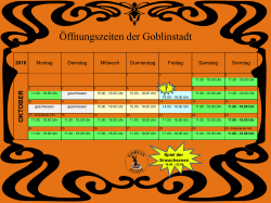 Öffnungszeiten der Goblinstadt