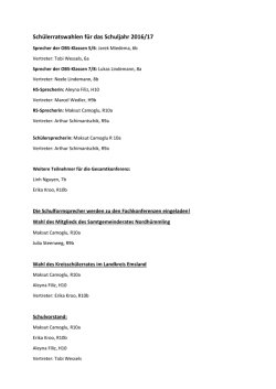 Schülerratswahlen für das Schuljahr 2016/17