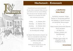 Herbstzeit - Entenzeit - Restaurant Freudenreich