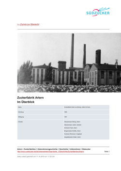 Zuckerfabrik Artern Im &Uuml;berblick