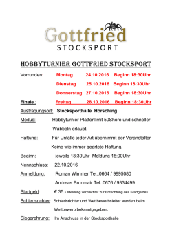HOBBYTURNIER GOTTFRIED STOCKSPORT