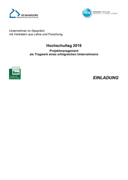 Hochschultag 2016 - Bauindustrieverband NRW