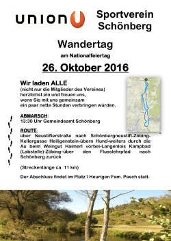 Sportverein Schönberg Wandertag 26. Oktober 2016