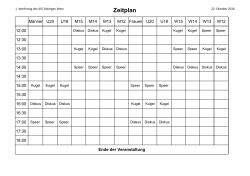 Zeitplan Werfertag