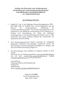Page 1 Auflage des Entwurfes zum Sachprogramm „Freihaltung für