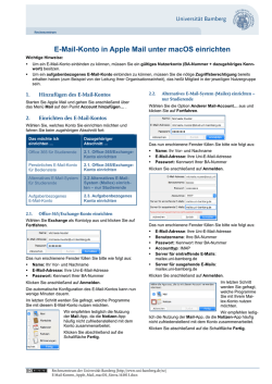 E-Mail-Konto in Apple Mail unter macOS einrichten