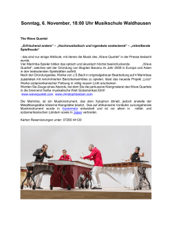 Sonntag, 6. November, 18:00 Uhr Musikschule Waldhausen