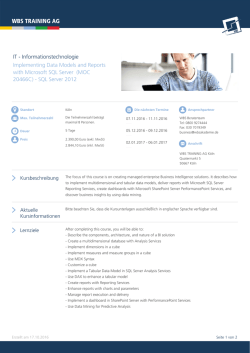 Implementing Data Models and Reports with