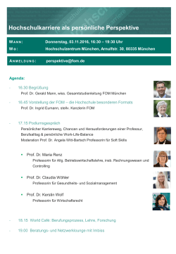 Professorinnen-Event am 03.11.2016 in München