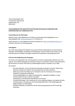 Verein Kulturerbejahr 2018 c/o Schweizer Heimatschutz