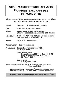 BC WIEN 2016 - Bridge - Club