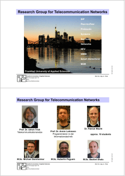 Research Group for Telecommunication Networks