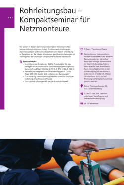 TEAG Fortbildungskatalog G 8.3 Rohrleitungsbau