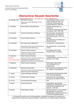 Programm ist hier auch als PDF erhältlich, Stand: 04.10.2016