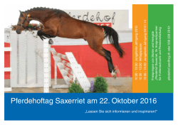 Pferdehoftag Saxerriet vom 24. Okt. 2015
