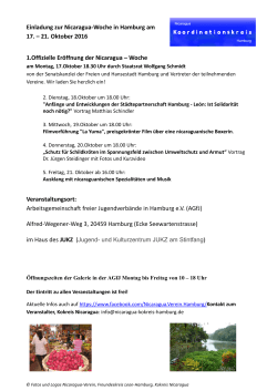 Einladung zur Nicaragua-Woche in Hamburg am 17. – 21. Oktober