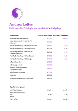 Preisliste - Andrea Lottes Fachpraxis für Podologie