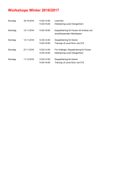 Workshops Winter 2016/2017