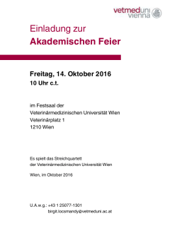 20161014 AkademFeier - Veterinärmedizinische Universität Wien