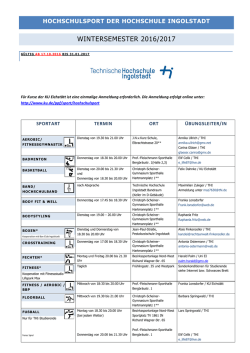 Hochschulsport in Ingolstadt im Sommersemester 2002