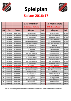 Spielplan - SV Ihrlerstein