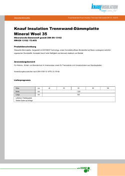 Knauf Insulation Trennwand-Dämmplatte Mineral Wool 35