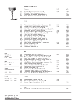 WEINE - Oktober 2016 Schaum 0,15l 0,75L N.V. Domaine Pignier