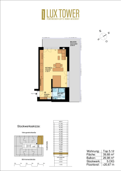 Balkon: Stockwerk: Floorlevel: Top 5.12 39,68 m² 26,98