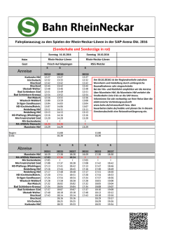 Ihr Fahrplan f&uuml;r den 16. und 30. Oktober
