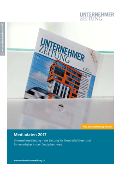 Mediadaten 2017 - UnternehmerZeitung