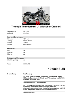 Detailansicht Triumph Thunderbird €,€* britischer Cruiser!