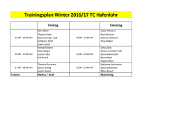 Jugend-Trainingsplan Wintersaison 2016/17