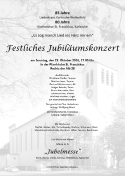Festliches Jubil&auml;umskonzert