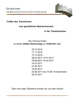 Termine - Extrachor am Bad. Staatstheater Karlsruhe