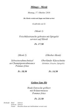 Donnerstag, 28 - Restaurant Golden Gate