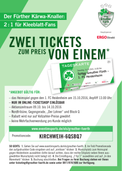 zwei tickets - SpVgg Greuther Fürth