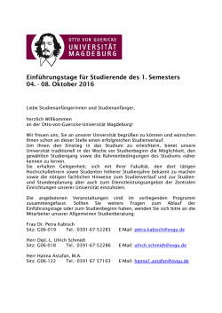 Einf&uuml;hrungstage f&uuml;r Studierende des 1. Semesters 04.
