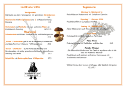 Im Oktober 2016 Tagesmenu