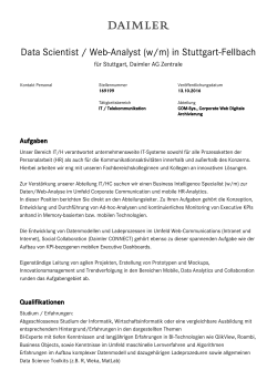 Data Scientist / Web-Analyst (w/m) in Stuttgart-Fellbach