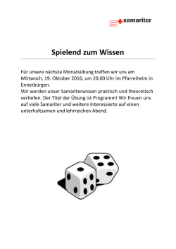 Spielend zum Wissen - Samariterverein Ennetbürgen